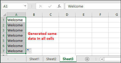 Autofill in Excel