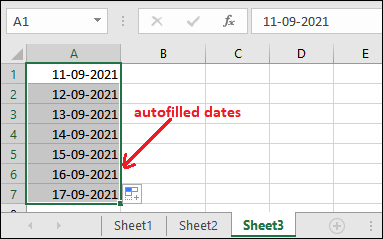 Autofill in Excel