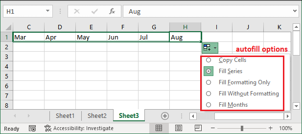 Autofill in Excel