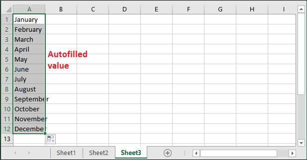 Autofill in Excel