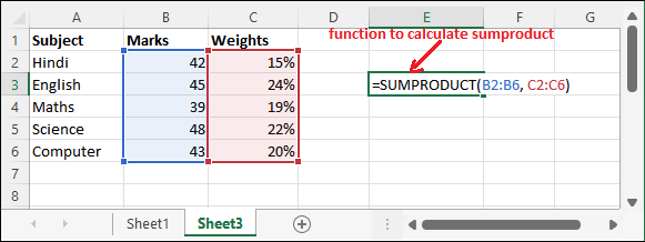 Calculate average weighted in Excel