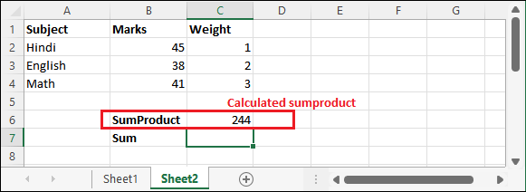 Calculate average weighted in Excel