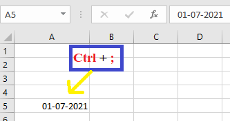 Current Date in Excel