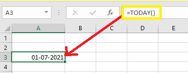 Current Date in Excel