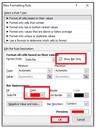 Data bars in Excel