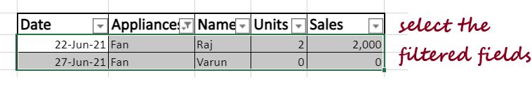 Delete Data in Excel