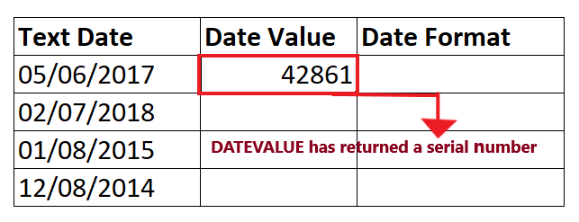 Excel DATEVALUE Function