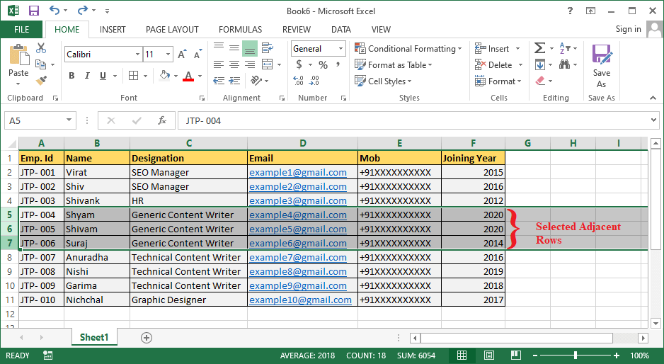 Excel Delete Row Shortcut