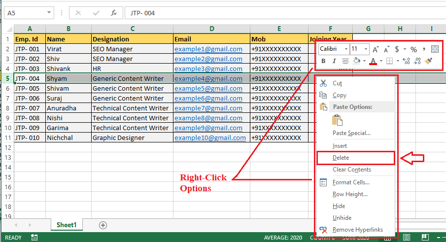 Excel Delete Row Shortcut Easy Excel Tips Excel Tutorial Free Excel Help Excel If Easy 6715