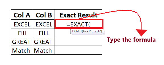 Excel Exact Function