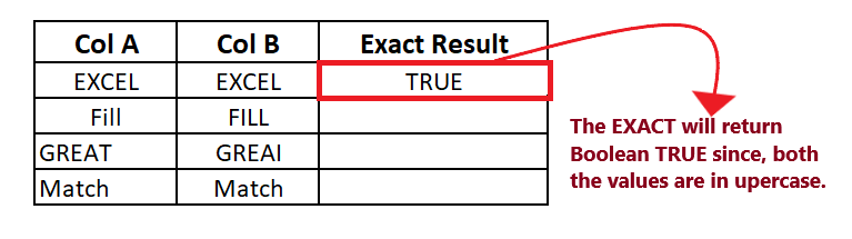 Excel Exact Function