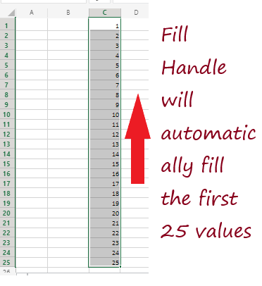 Excel Fill Handle