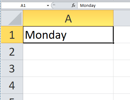 Excel Fill Handle