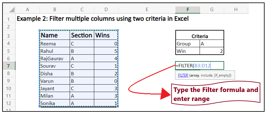 Excel Filter Function Based On List Of Values