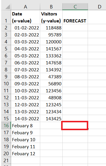 Excel Forecast Function