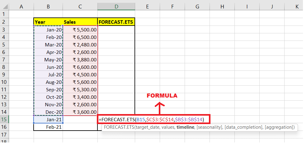 Excel FORECAST.ETS Function