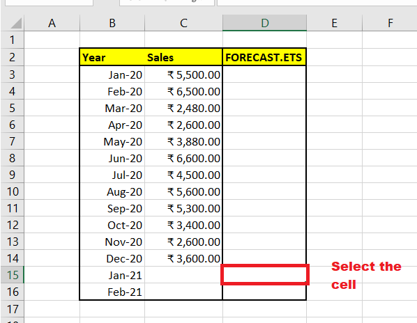 Excel FORECAST.ETS Function