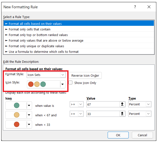 Excel Icon Sets