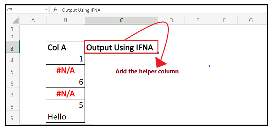 Excel IFNA Function