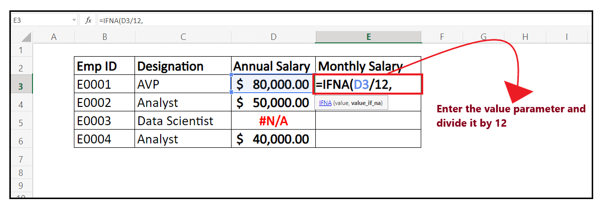 Excel IFNA Function