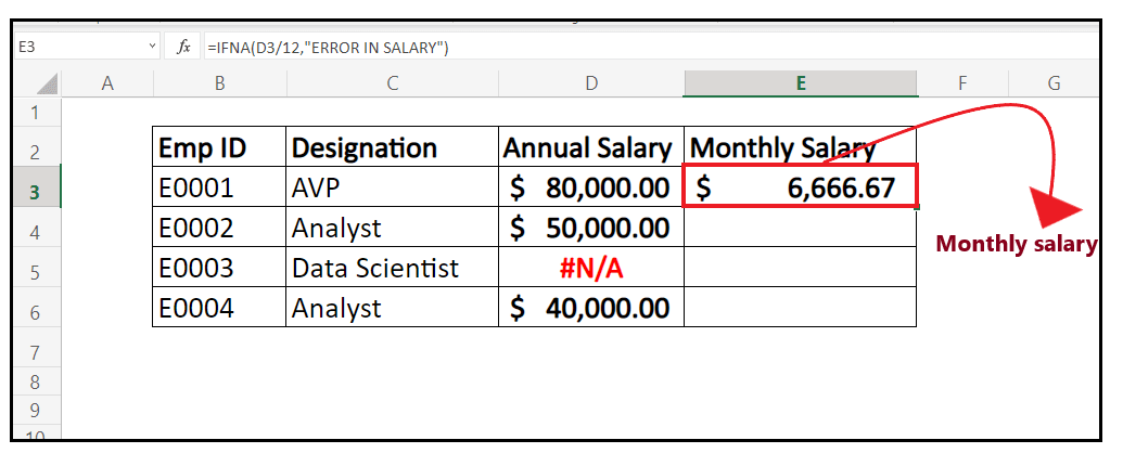 Excel IFNA Function