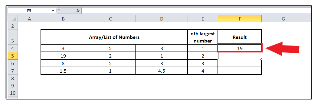 Excel Large Function