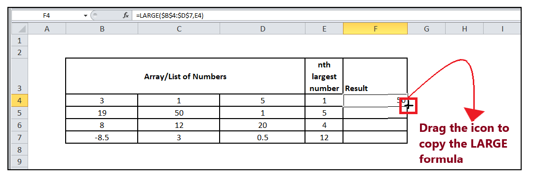 Excel Large Function