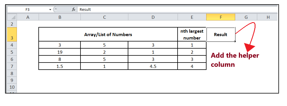 Excel Large Function