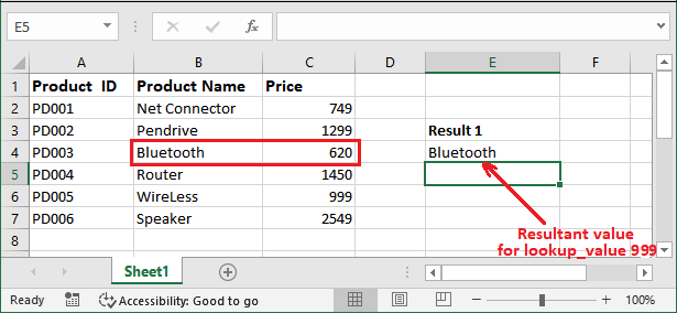 Excel LOOKUP() function