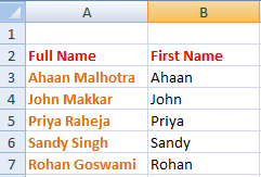 Excel mid function