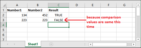 Excel not equal to operator