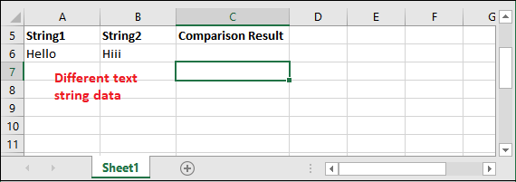 Excel not equal to operator