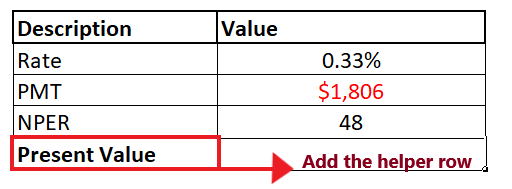 Excel PV Function