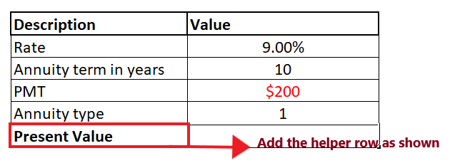 Excel PV Function