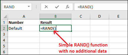 Excel RAND() function