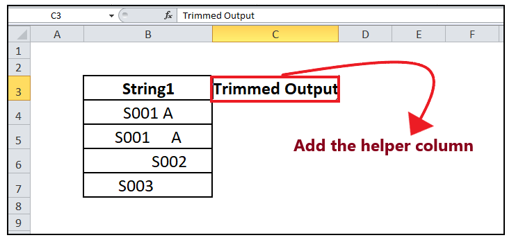 Excel TRIM Function