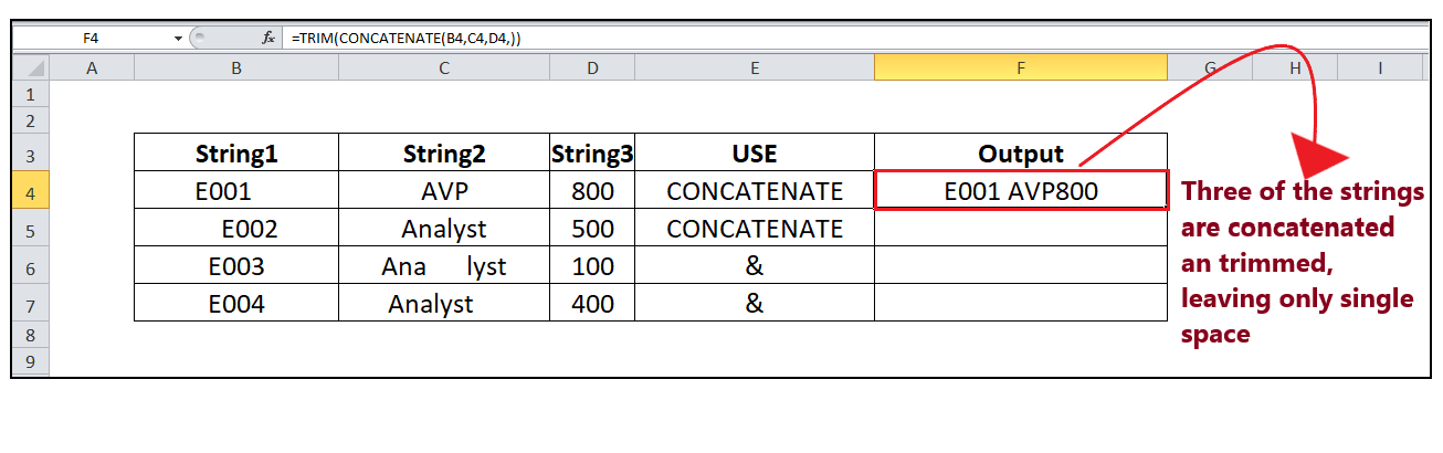 Excel TRIM Function