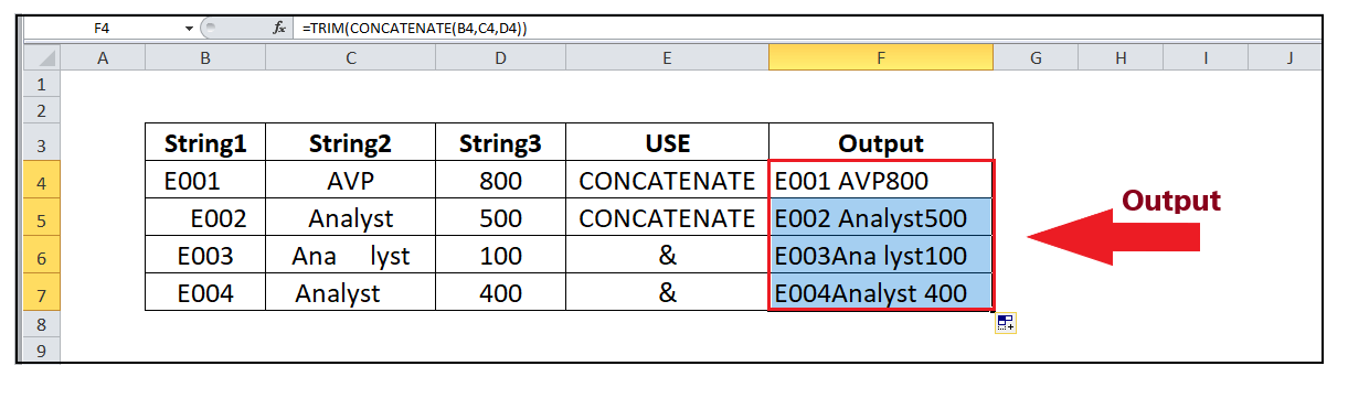 Excel TRIM Function