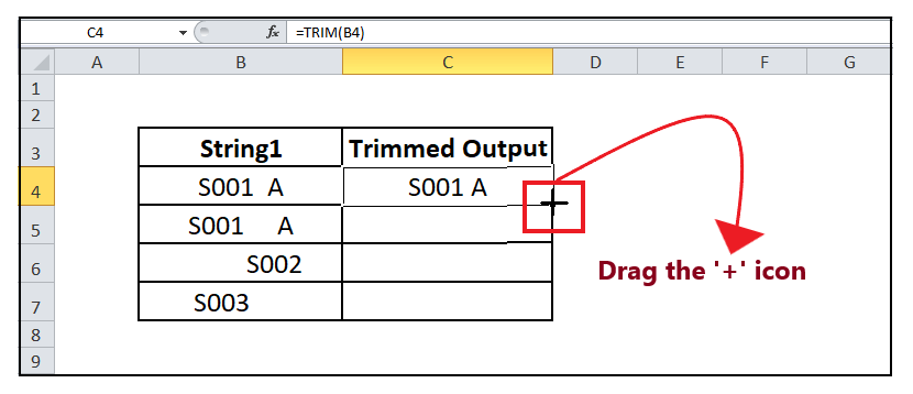 Excel TRIM Function