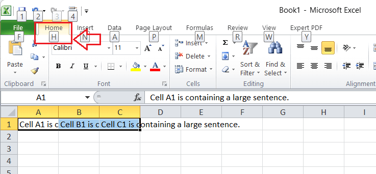 Excel Wrap Text Shortcut