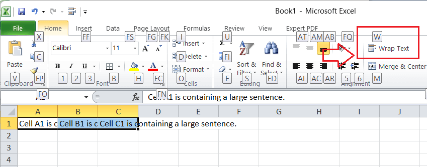 Excel Wrap Text Shortcut