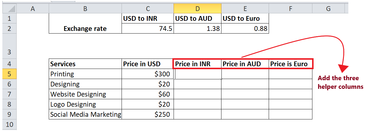 Formula reference in Excel