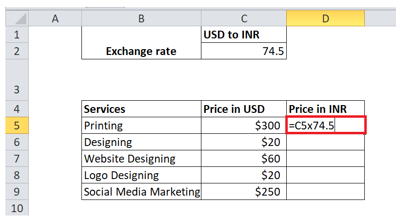 Formula reference in Excel