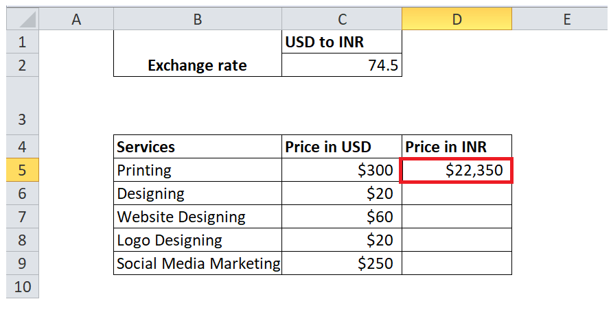 Formula reference in Excel