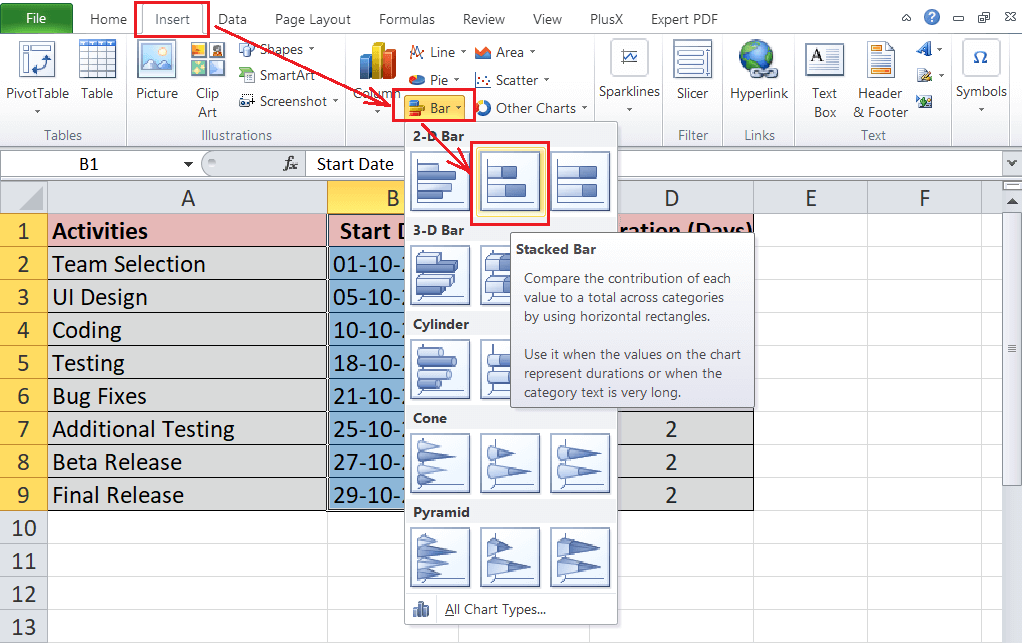 Gantt Chart Excel