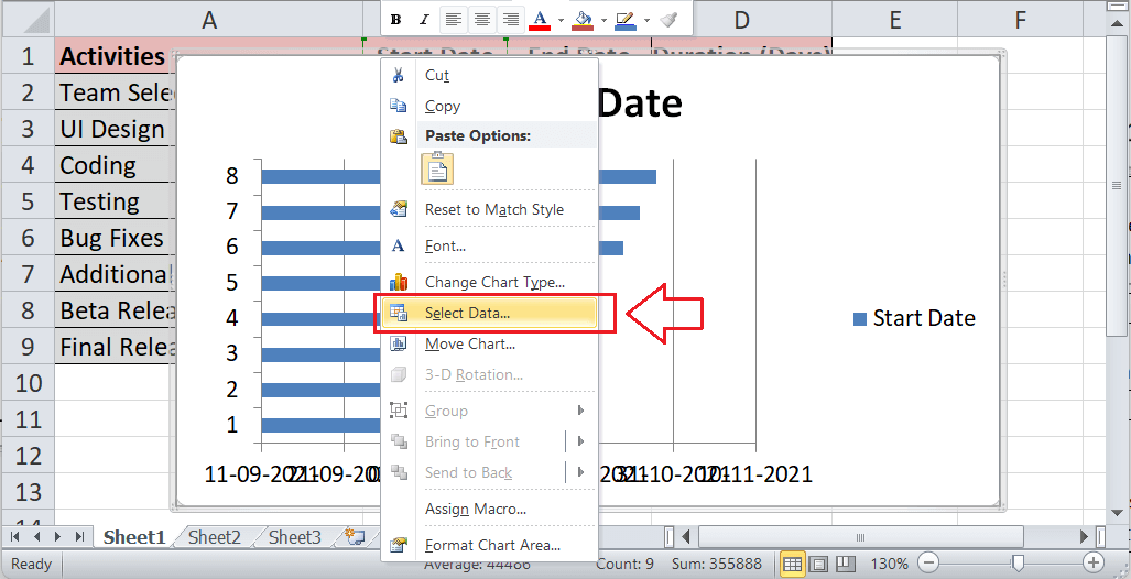 Gantt Chart Excel