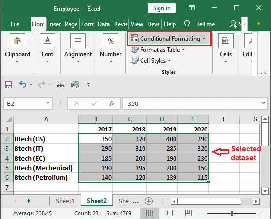 Heap map in Excel