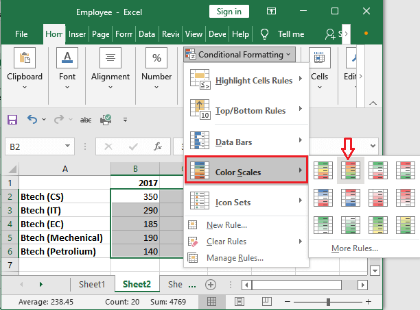 Heap map in Excel