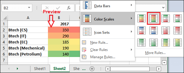 Heap map in Excel