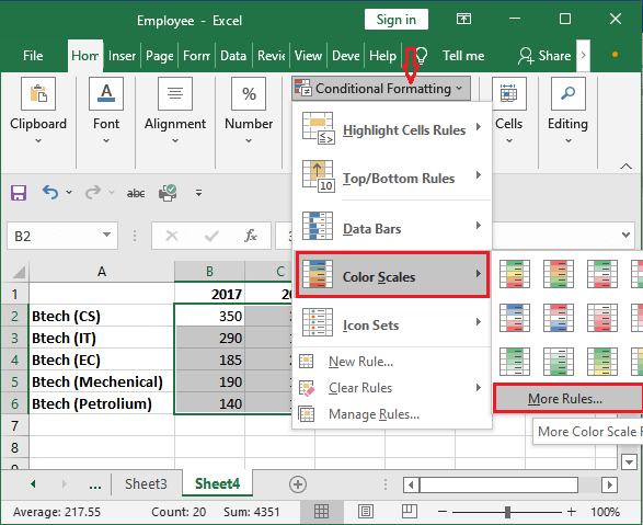 Heap map in Excel